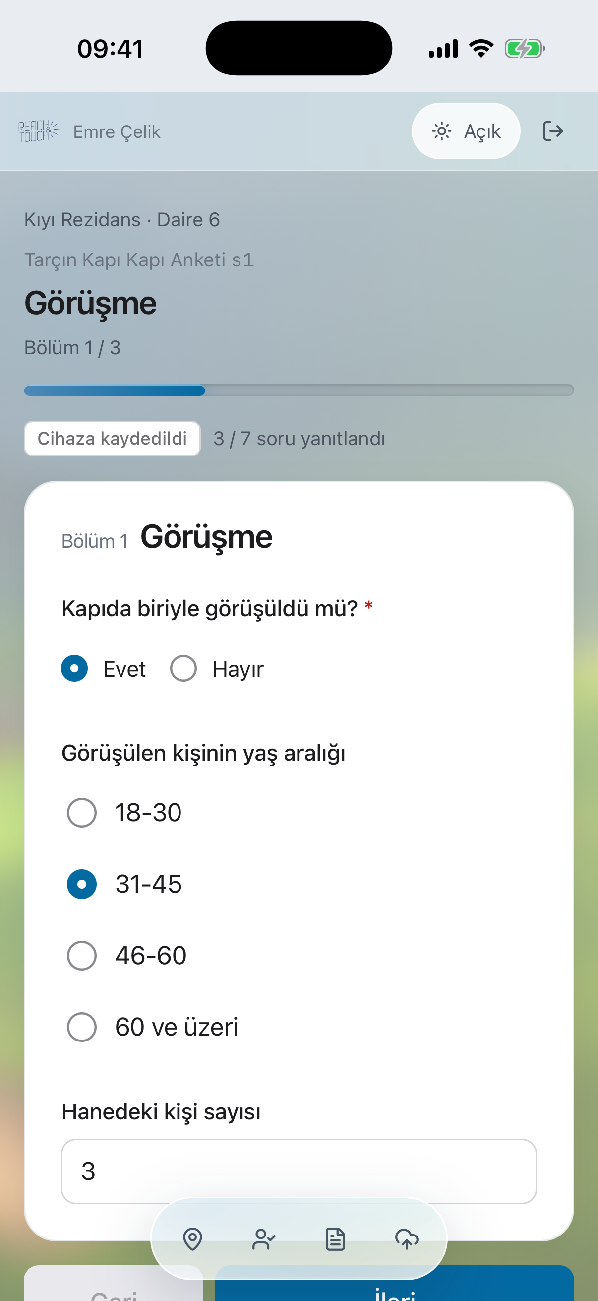 Telefonda anket cevaplama — D2D