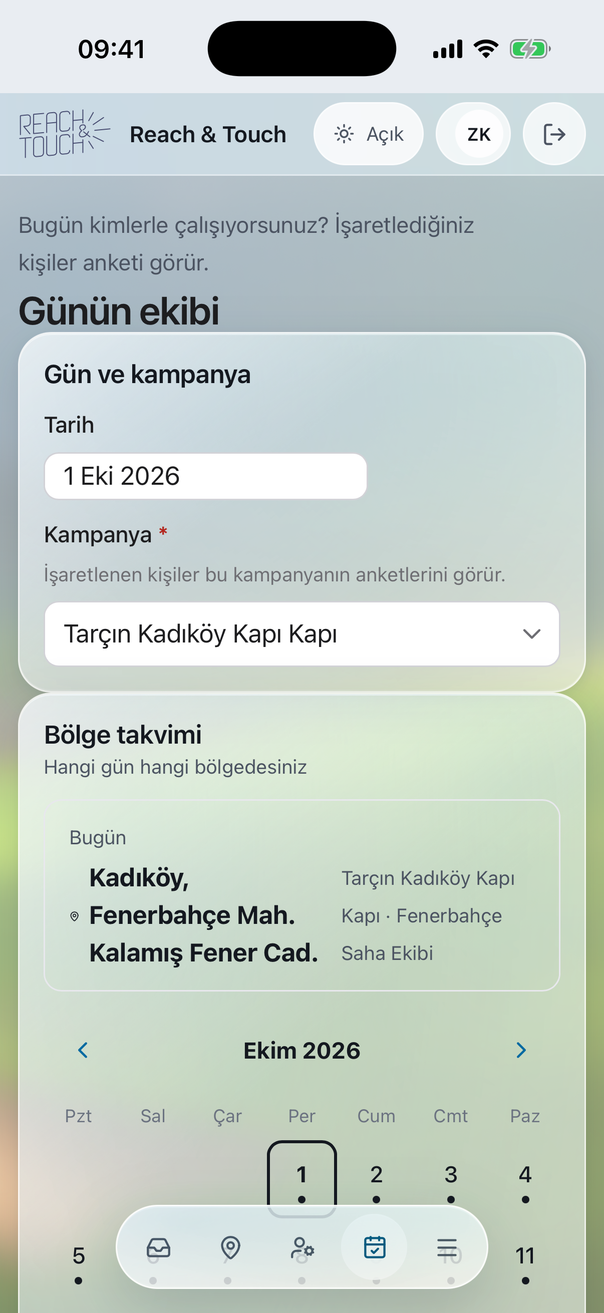Telefondan günün ekibini kurma — D2D