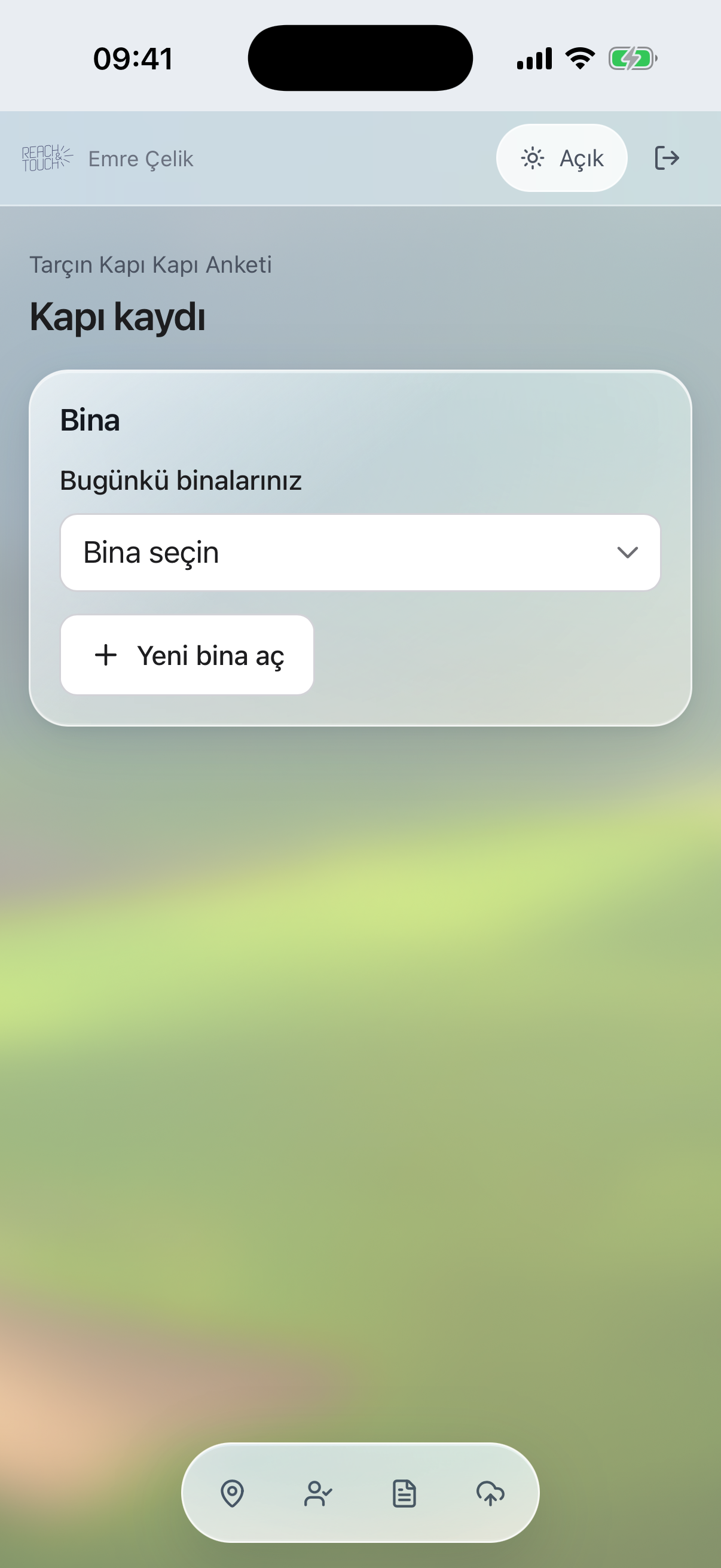 Telefondaki görev ve anket ekranı — D2D