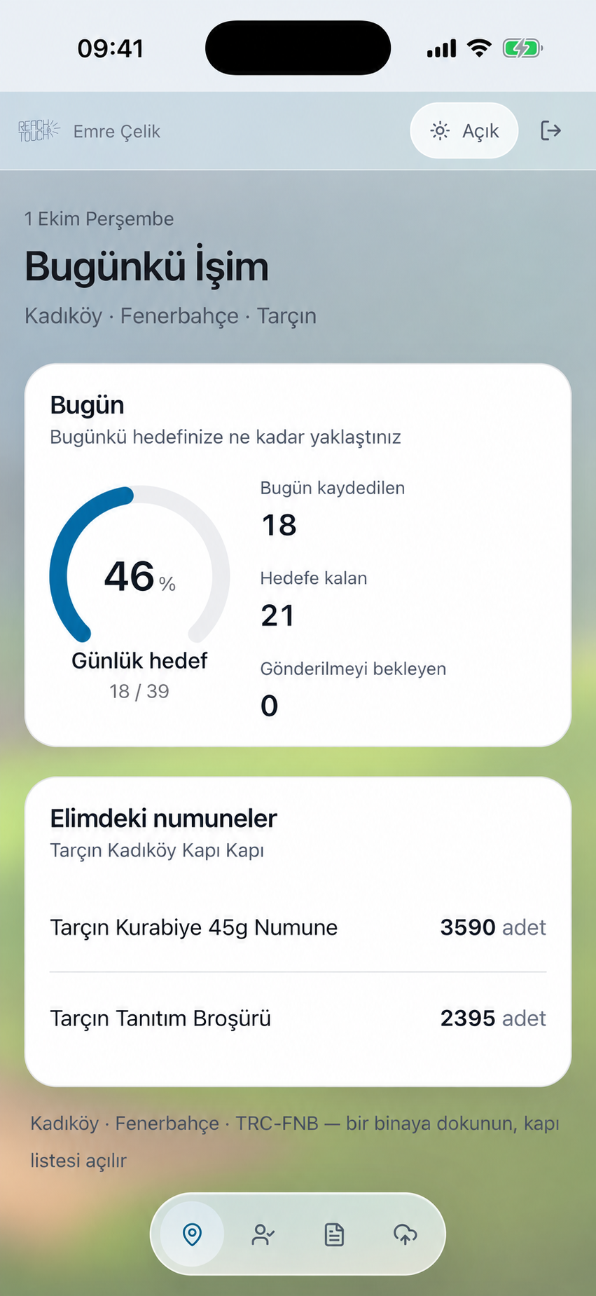 Bugünkü saha ilerlemesi — D2D