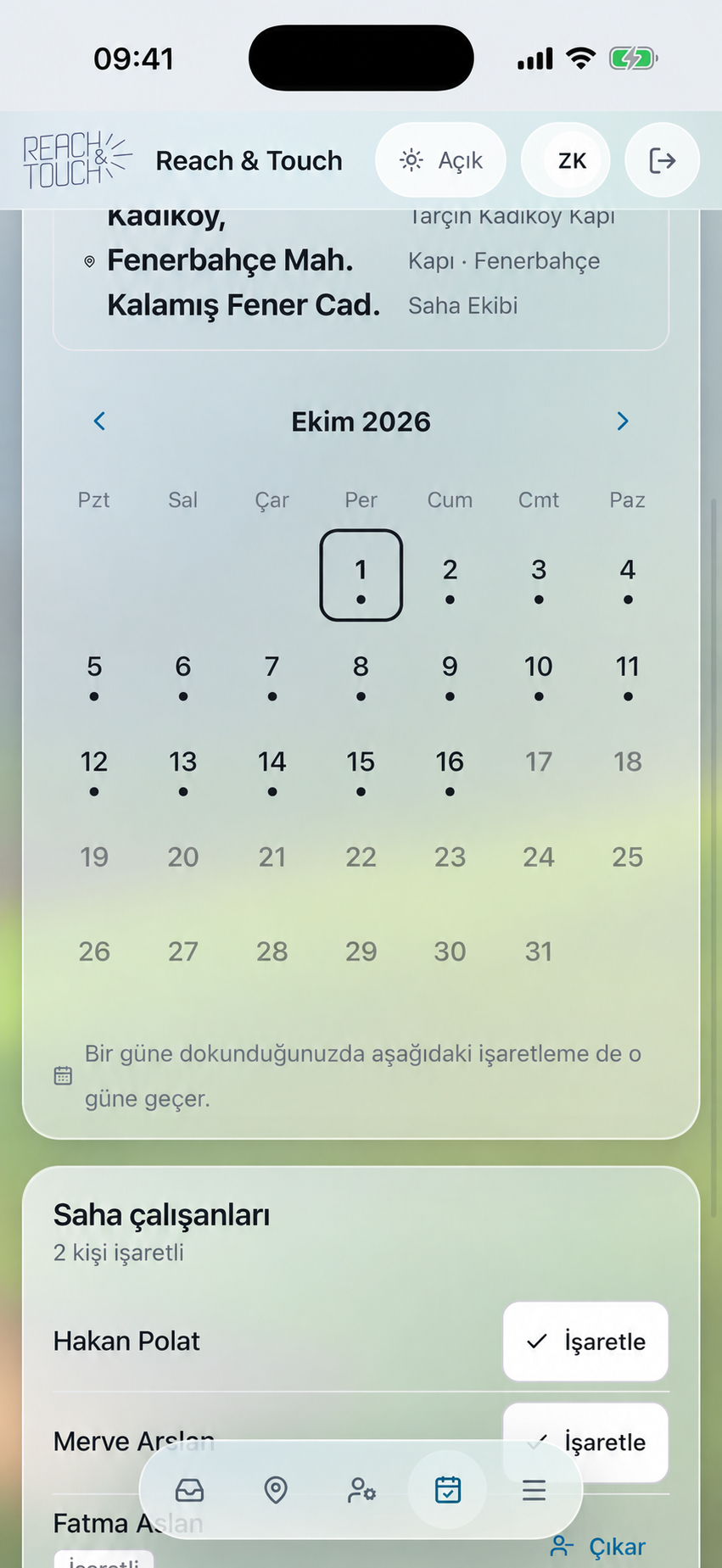 Bölge atamalarının takvimi — D2D