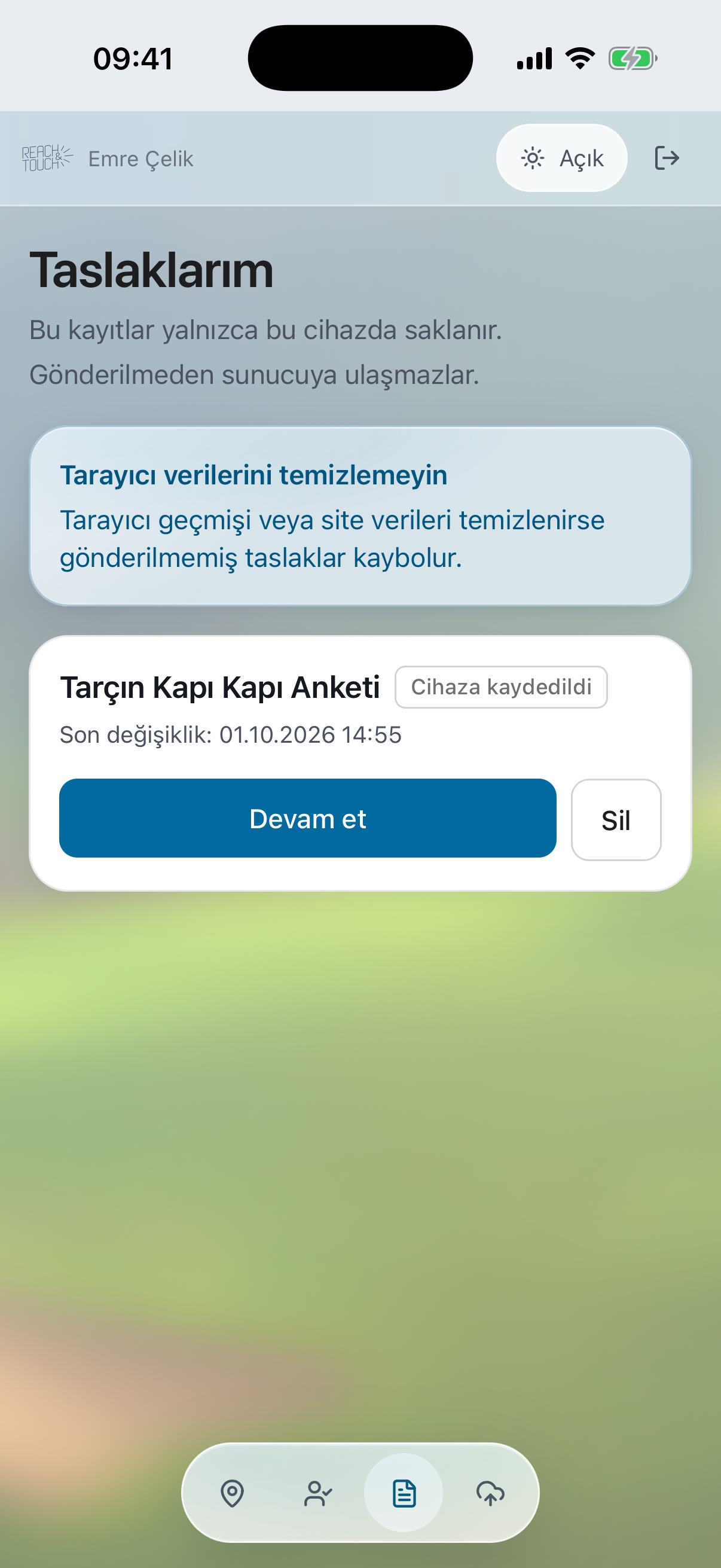 Yarım kalan anket taslakları — D2D