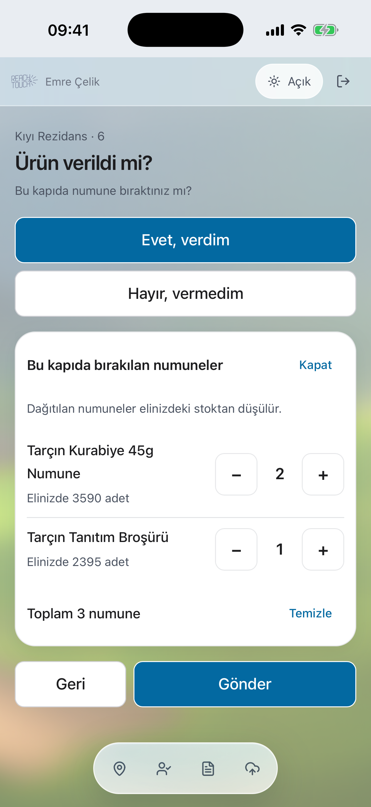 Ürün bazında dağıtım adedi — D2D
