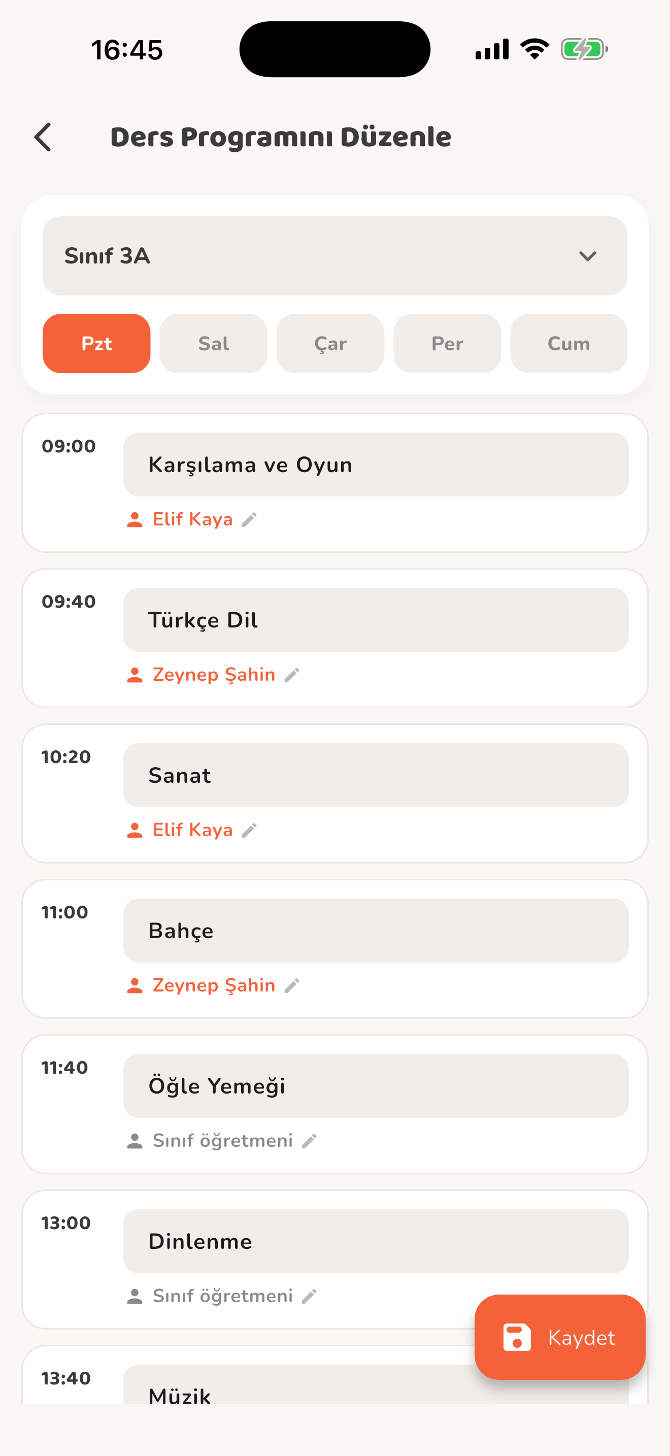 Ders ve öğretmen ataması — Kiduca uygulaması