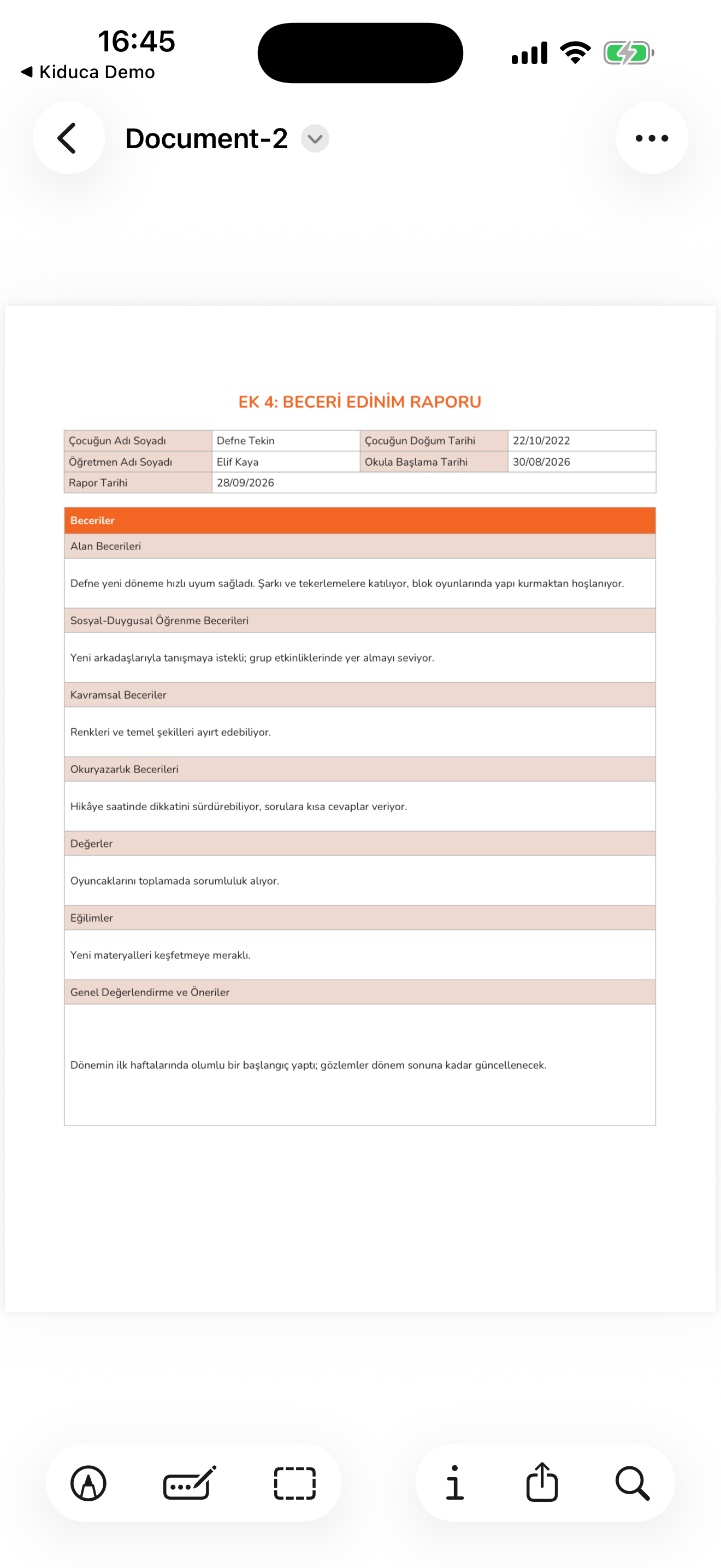Dönem raporu PDF’i — Kiduca uygulaması