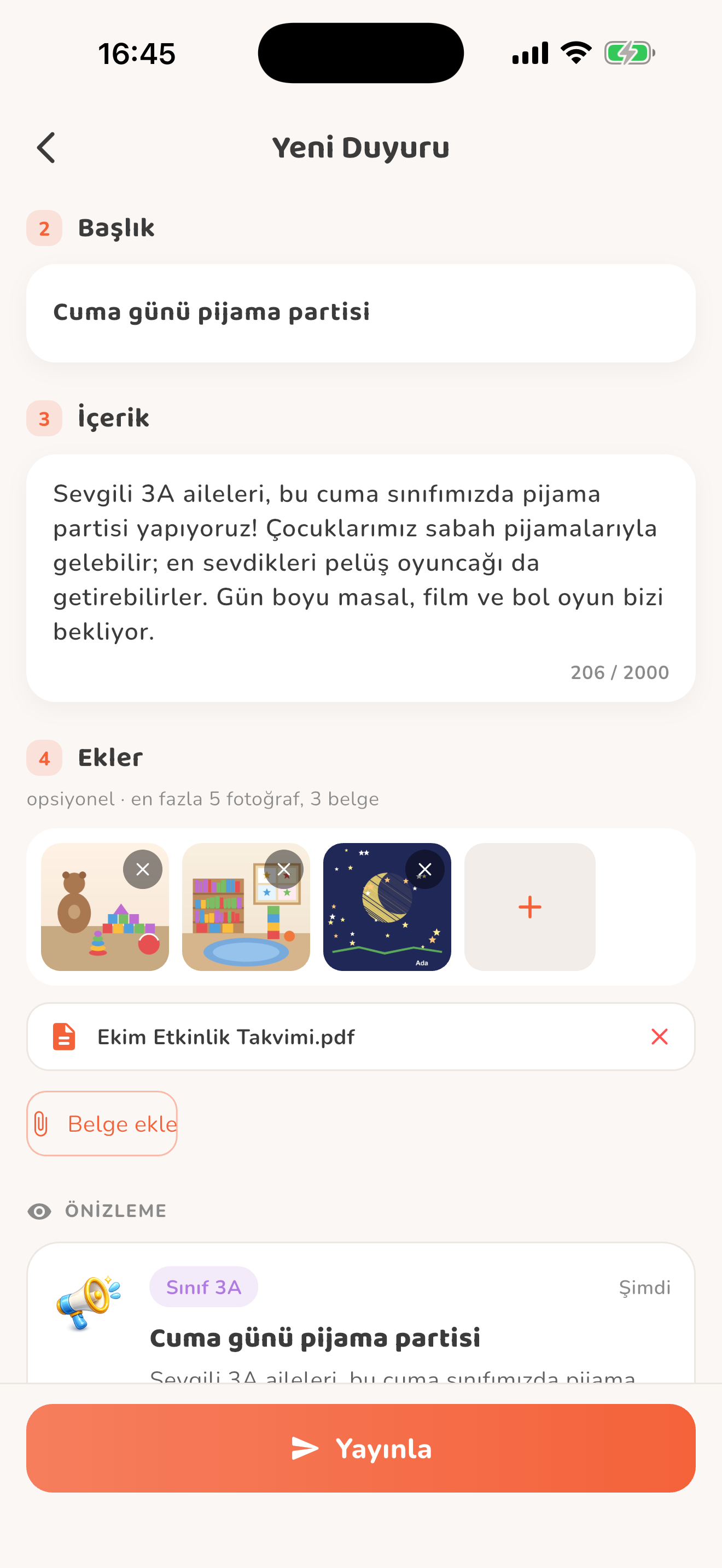 Duyuru metni ve ekleri — Kiduca uygulaması