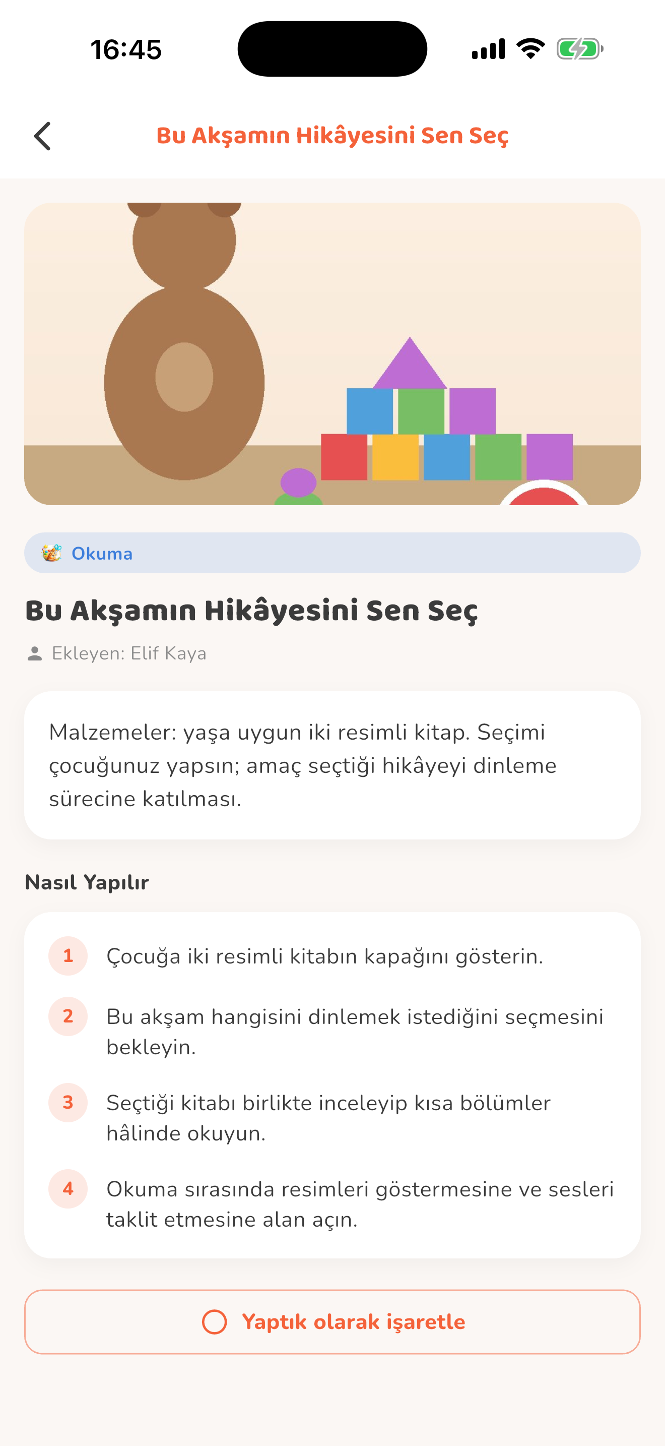 Ailenin uygulayacağı adımlar — Kiduca uygulaması